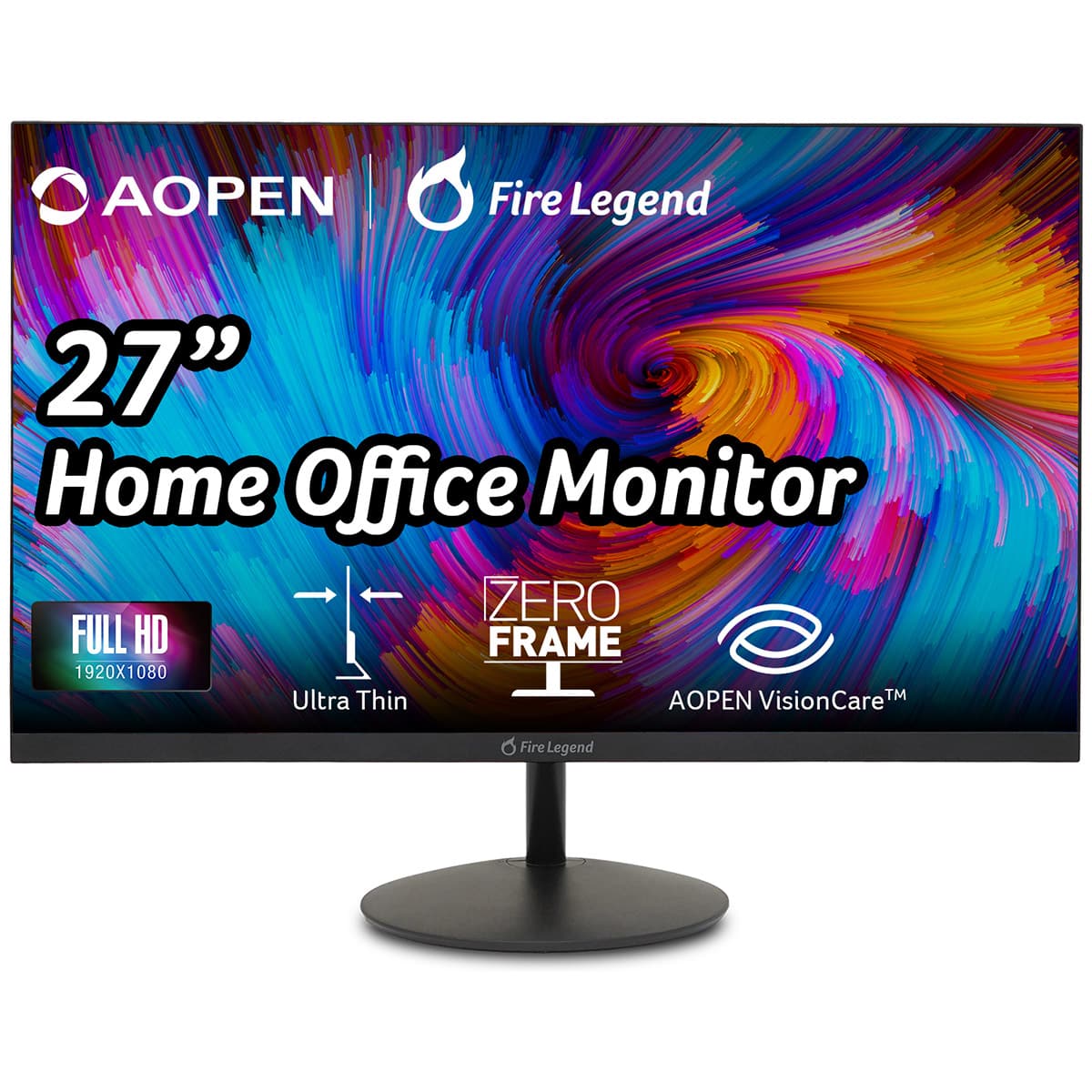 Acer - AOPEN 27SA2 Ebi 27" FHD Ultra-Thin 100Hz 1ms FreeSync IPS Gaming and Work Monitor (HDMI 1.4 and VGA) - Black