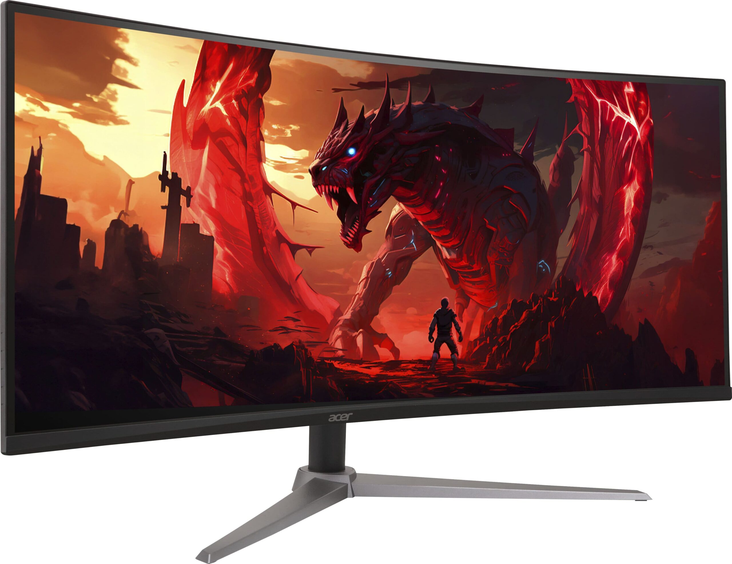 Acer - Nitro Gaming 34” Curved QHD 180Hz 1ms FreeSync Premium Gaming Monitor (DisplayPort, HDMI) - Black