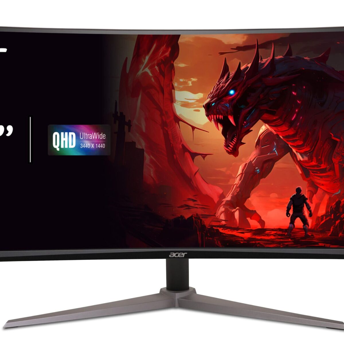 Acer - Nitro Gaming 34” Curved QHD 180Hz 1ms FreeSync Premium Gaming Monitor (DisplayPort, HDMI) - Black