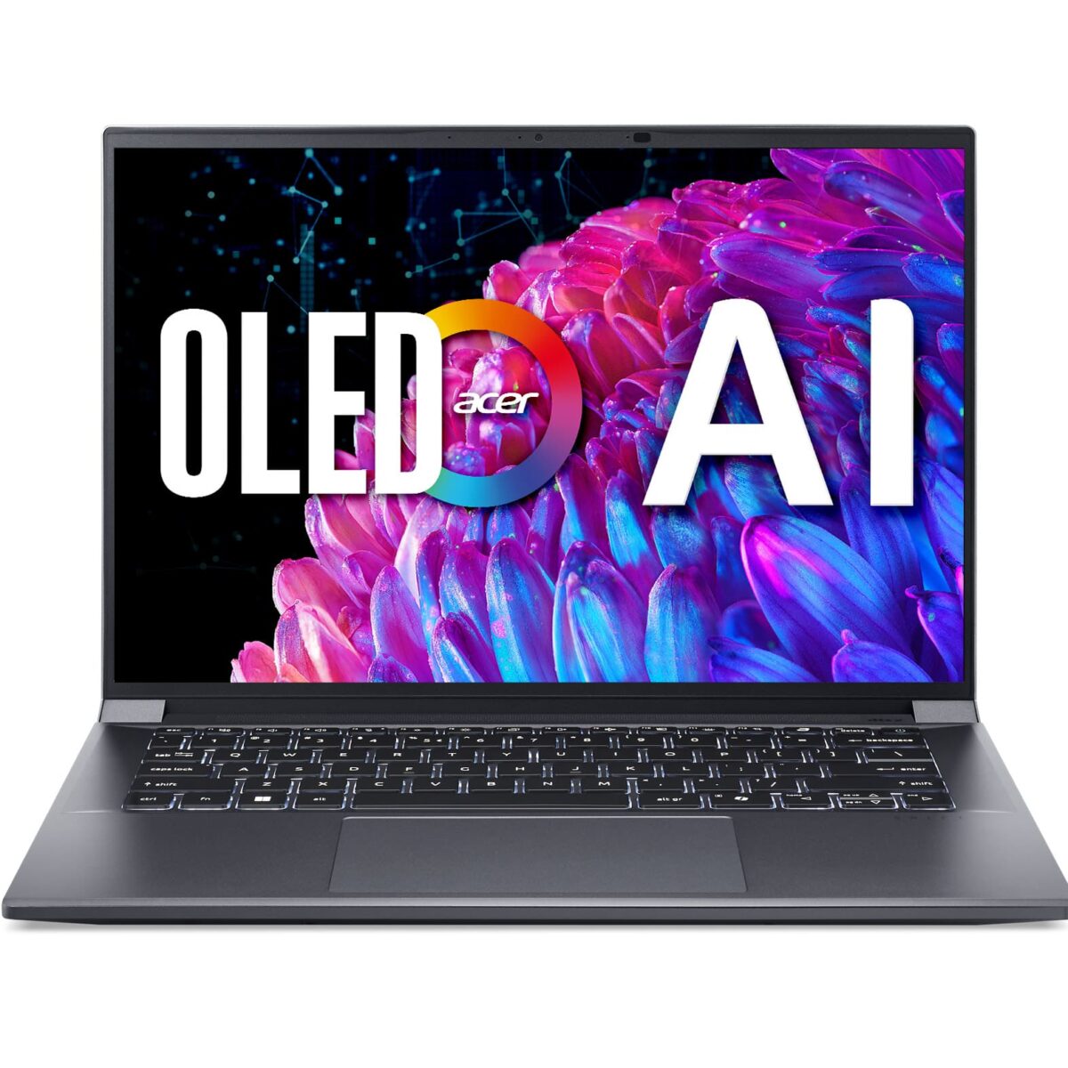 Acer - Swift X 14 AI Ready Laptop – 14.5" OLED – Intel Core Ultra 7 – 16GB RAM - NVIDIA GeForce RTX 4060 – 1TB SSD - Steel Gray