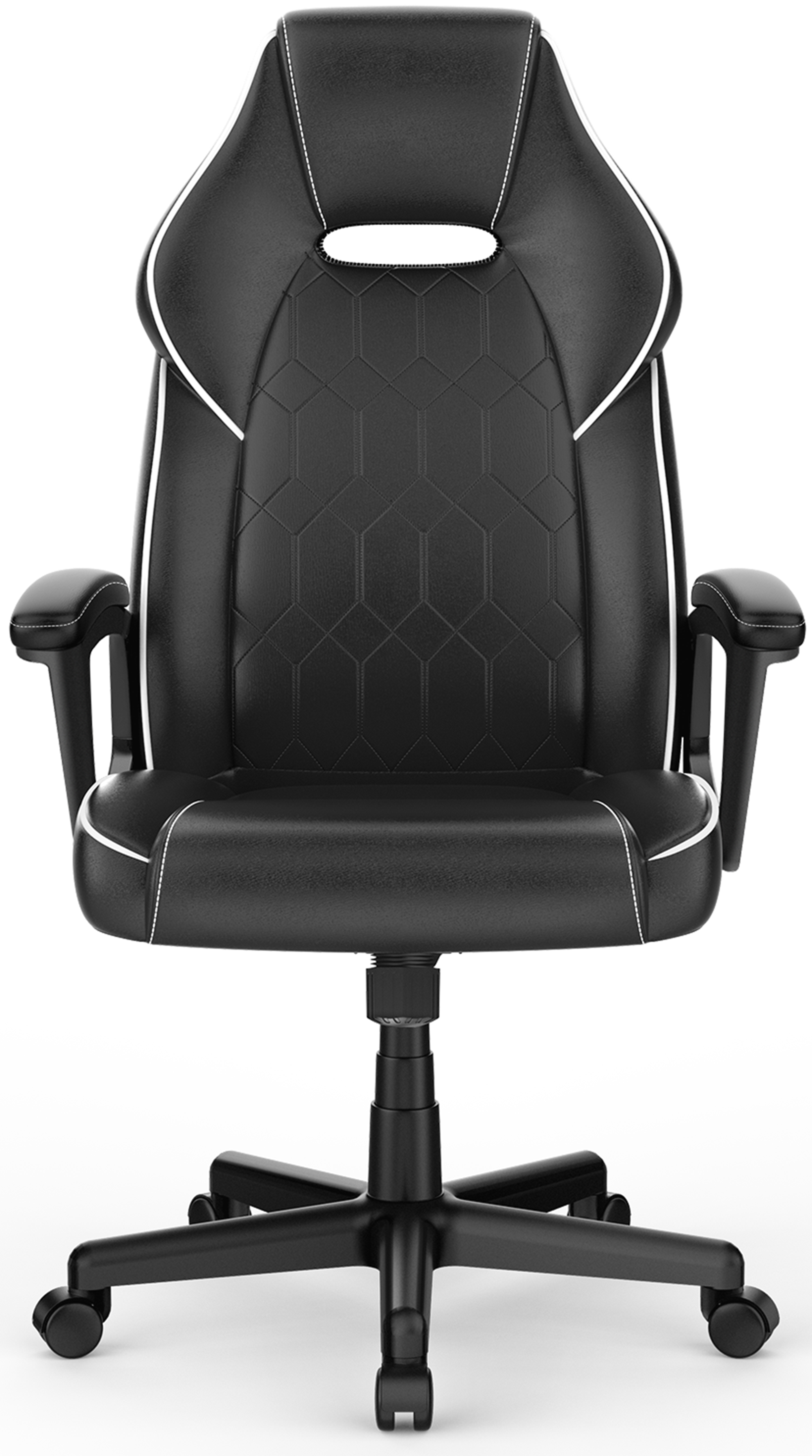 ACGAM - Ergonomic High Back Gaming Office Chair, Superior PVC Leather, Adjustable Height & Tilt, Lumbar Support, Padded Armrest - Black