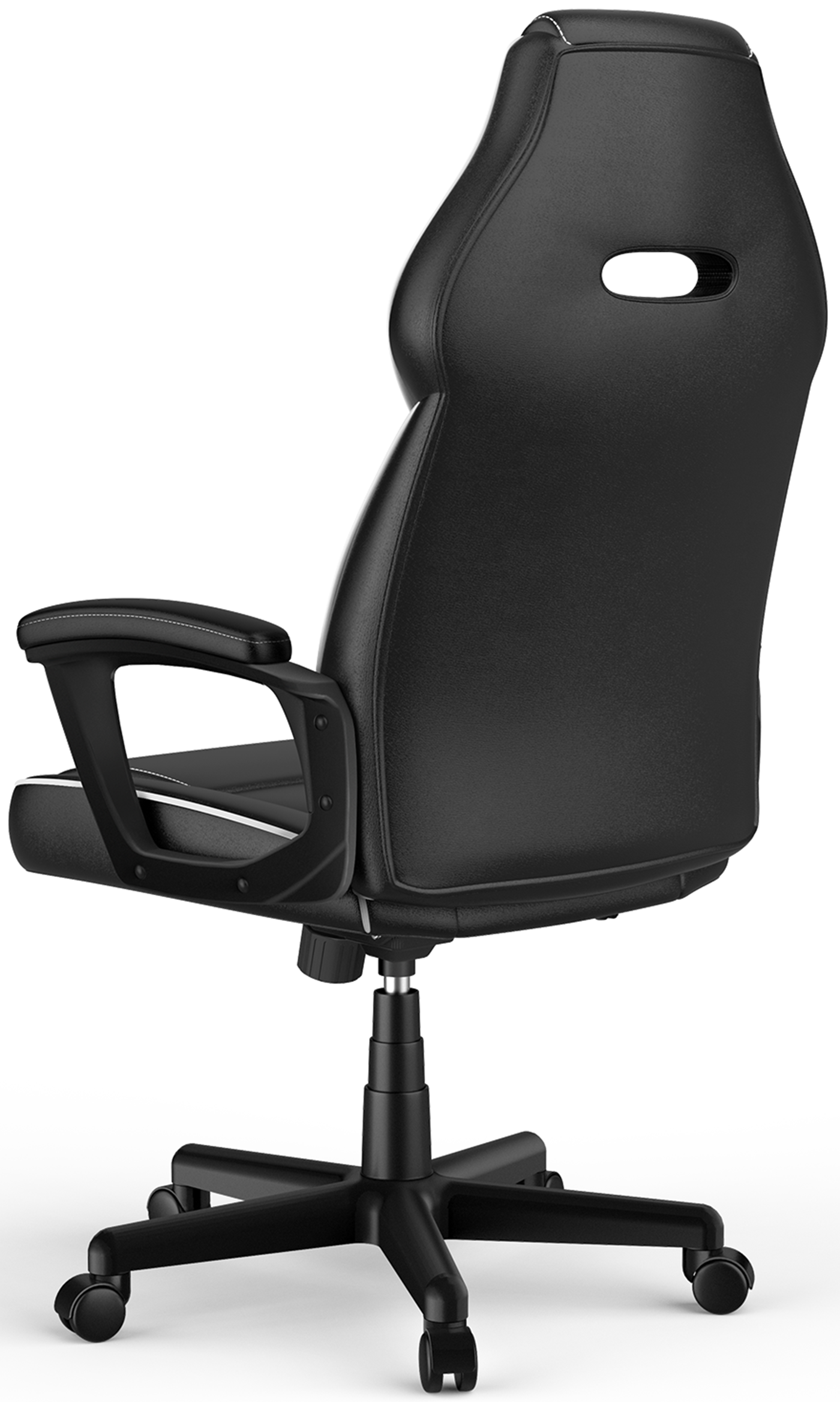 ACGAM - Ergonomic High Back Gaming Office Chair, Superior PVC Leather, Adjustable Height & Tilt, Lumbar Support, Padded Armrest - Black