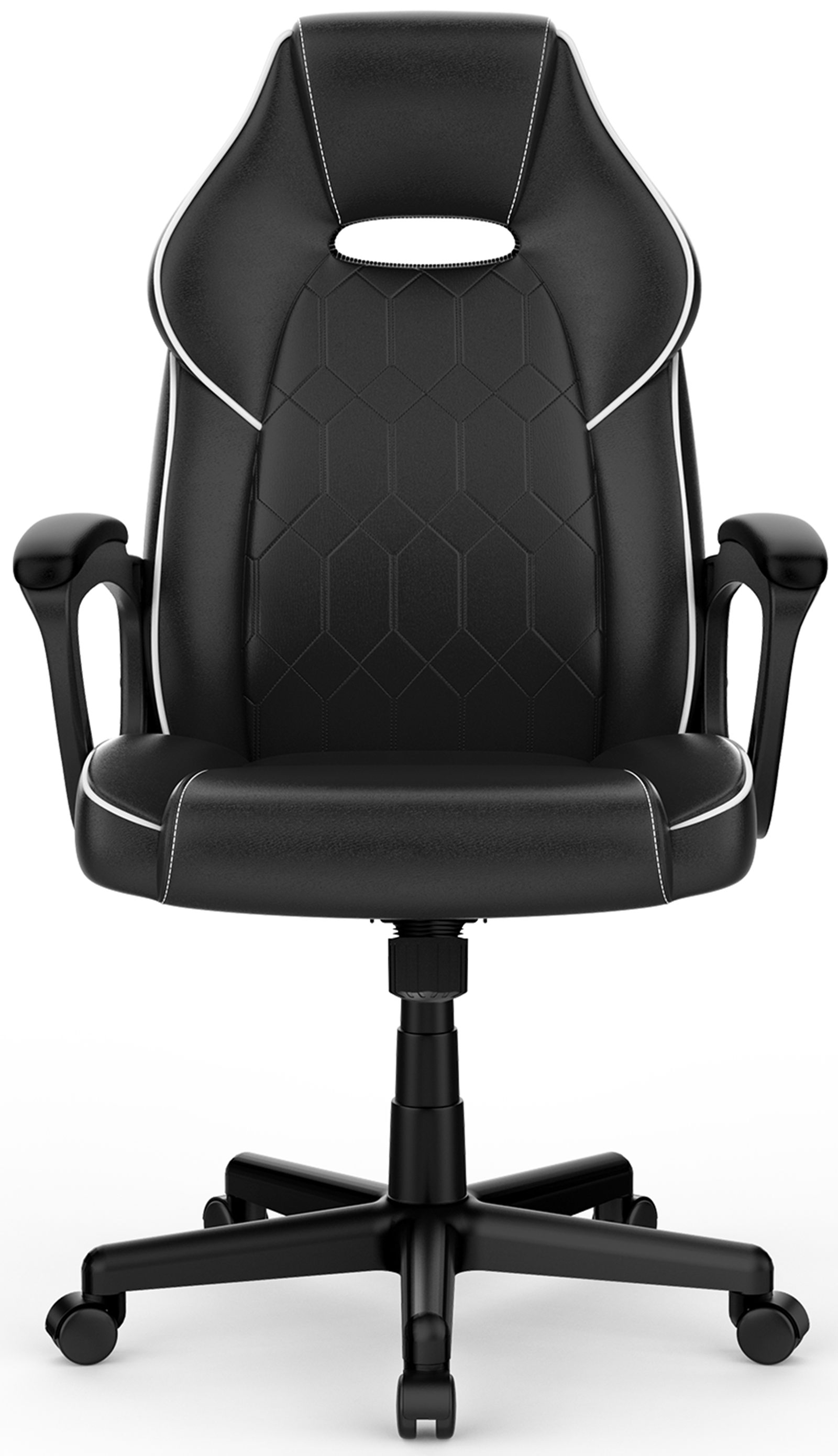 ACGAM - Gaming Office Chair Full-Size, Ergonomic Backrest, Superior PVC Leather, Height & Tilt Adjustment, 360° Swivel Caster - Black