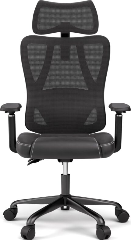 ACGAM - Gaming Office Ergonomic Breathable Mesh Chair, Lumbar Support, Recline, Adjustable Headrest & Armrest, Class 3 Gas Lift - Black