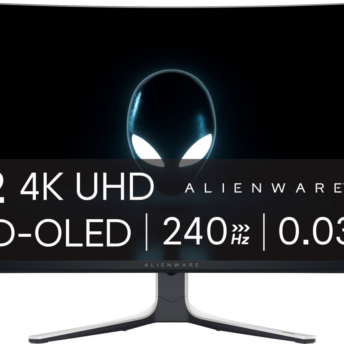 Alienware - AW3225QF 31.6" QD-OLED Curved 4K UHD 240Hz .03-ms G-SYNC Gaming Monitor with HDR (HDMI, USB-C) - Lunar Light