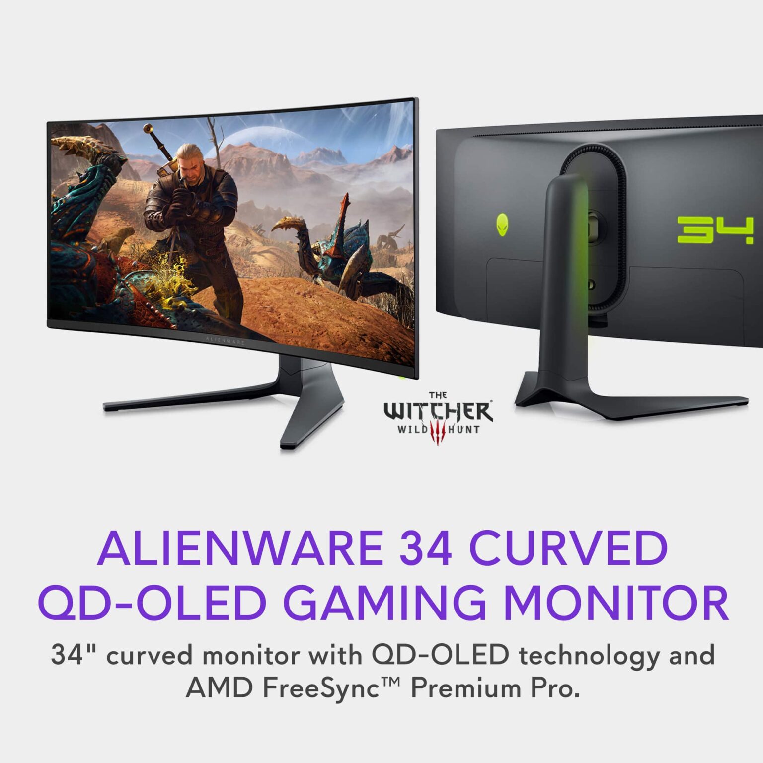 Alienware - AW3423DWF 34" QD-OLED Curved 165Hz .1-ms Ultrawide FreeSync Gaming Monitor with HDR (HDMI,USB) - Dark Side of the Moon