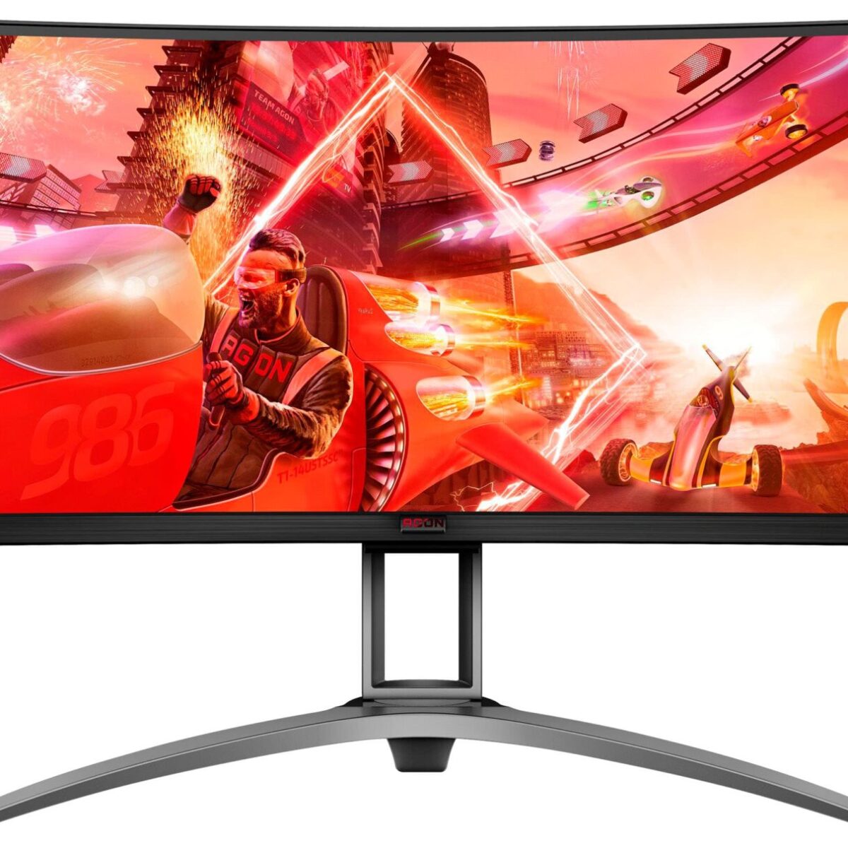 AOC - AG493UCX2 49" LCD 4K UWHD Gaming Monitor - Black/Red