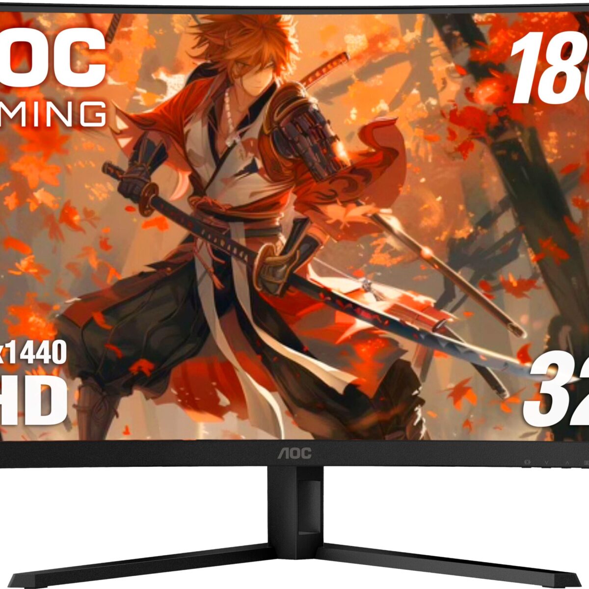 AOC - CQ32G4VE 31.5" VA Curved Gaming Monitor, QHD (2560x1440), 180Hz, 0.5ms, Freesync, HDR10 - Black