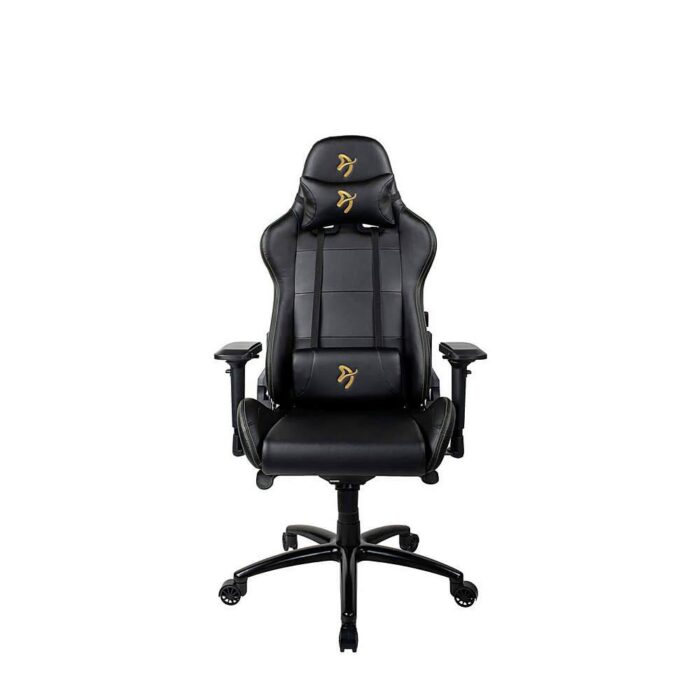 Arozzi - Verona Signature Premium PU Leather Ergonomic Gaming Chair - Black - Gold Accents