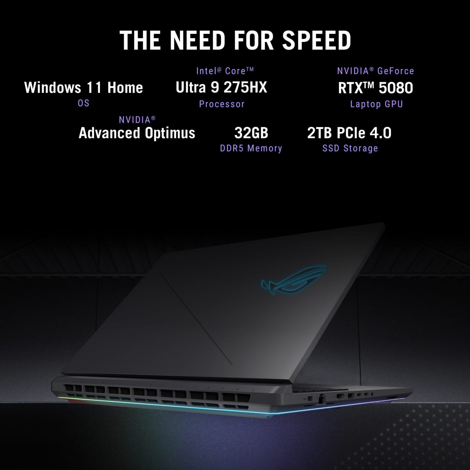 ASUS - ROG Strix G18 18" 2.5K 240Hz Gaming Laptop - Intel Core Ultra 9 HX - 32GB RAM - NVIDIA GeForce RTX 5080 - 2TB SSD - Eclipse Gray