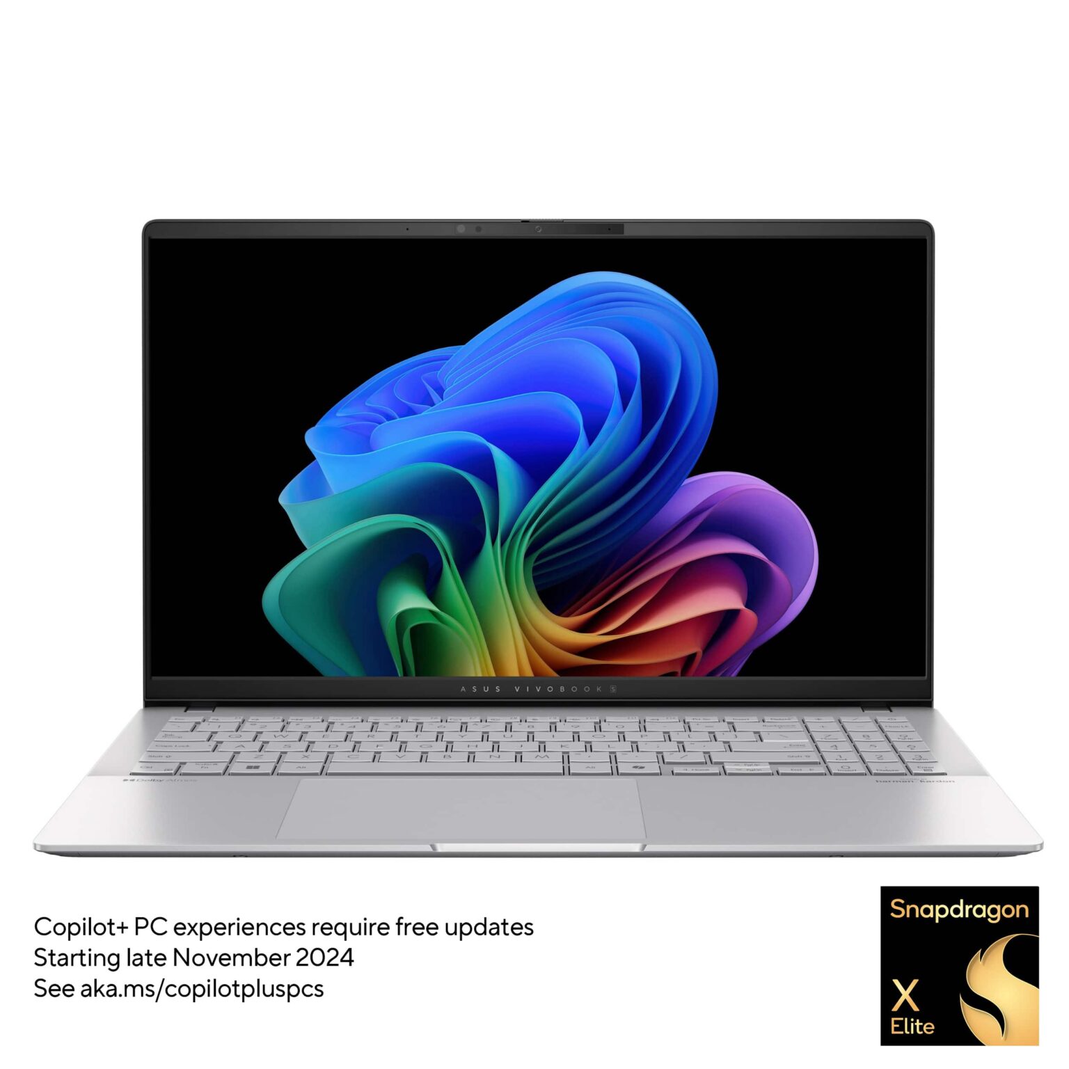 ASUS - Vivobook S 15 - Copilot+ PC 15.6" OLED Laptop - Snapdragon X Elite - 16GB Memory - 1TB SSD - Cool Silver