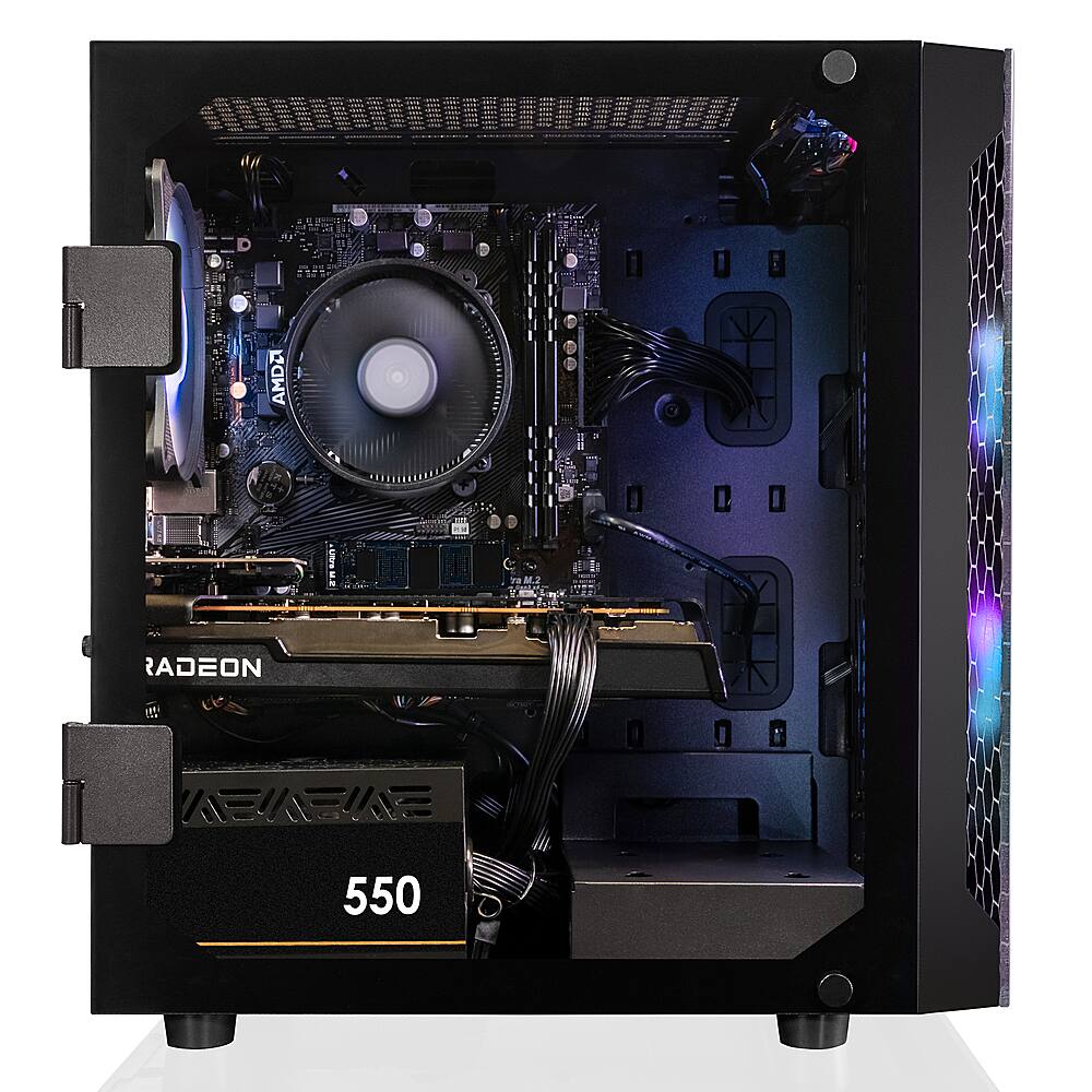 CLX - SET Gaming Desktop - AMD Ryzen 5 5600 - 16GB Memory - Radeon RX 6600 - 500GB M.2 NVMe SSD + 2TB HDD - Black