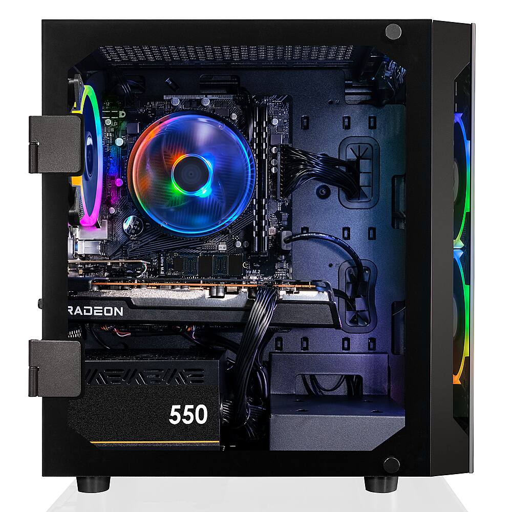 CLX - SET Gaming Desktop - AMD Ryzen 7 5700X - 16GB Memory - Radeon RX 6600 - 500GB M.2 NVMe SSD + 2TB HDD - Black