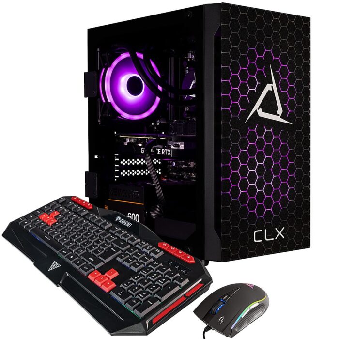 CLX - SET Gaming Desktop - AMD Ryzen 7 7700X - 32GB DDR5 4800 Memory - GeForce RTX 4060 - 1TB NVMe M.2 SSD + 2TB HDD - Black