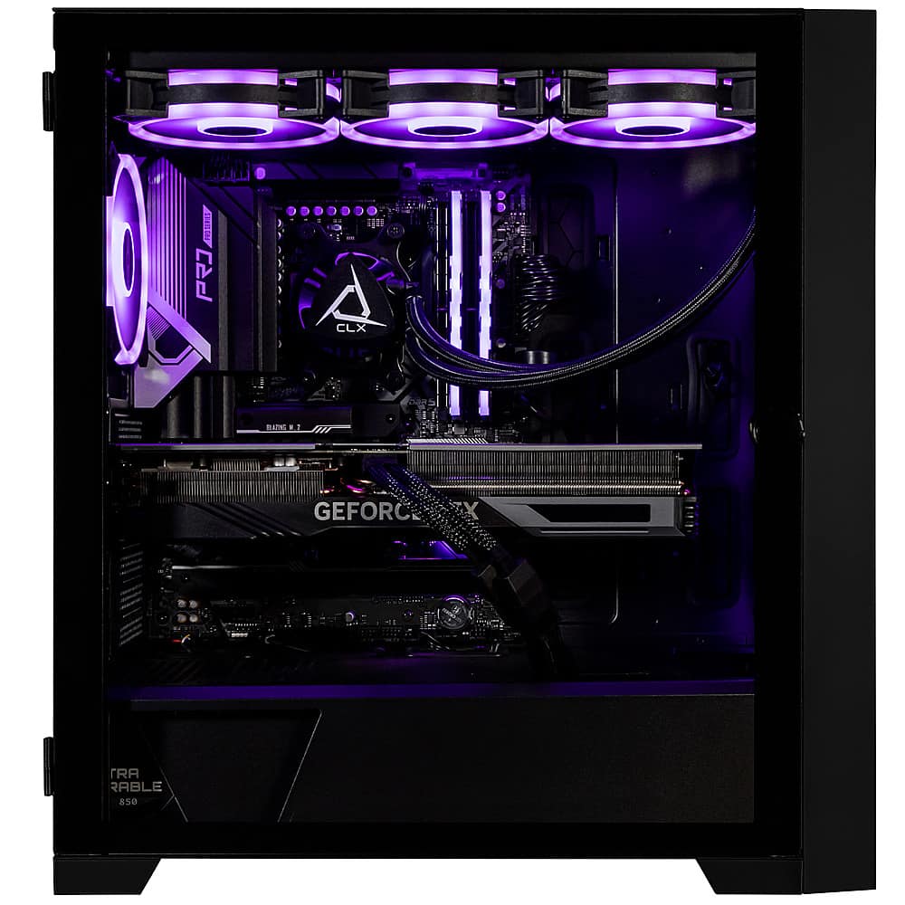 CLX - SET Gaming Desktop - AMD Ryzen 7 7800X3D - 32GB Memory - NVIDIA GeForce RTX 4070 - 1TB NVMe M.2 SSD + 4TB HDD - Black