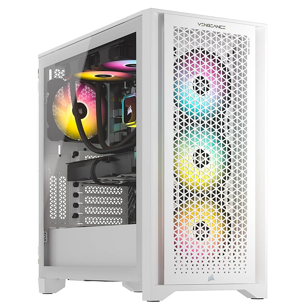 CORSAIR - VENGEANCE i7500 Gaming Desktop-Intel Core i7 14700KF-32GB RGB DDR5 Memory -NVIDIA GeForce RTX 4070 Ti SUPER-1TB SSD - White