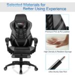 Costway - Office Computer Desk Chair Gaming Chair Adjustable Swivel w/Footrest Grey - Grey + Black