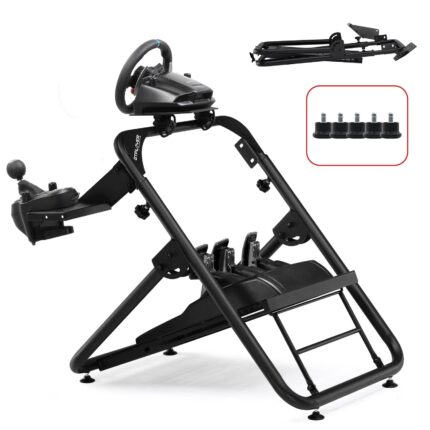 GTPlayer - Sim Racing Wheel Stand Simulator Cockpit Wheel Stand fit forLogitech,Thrustmaster, CSR pedals etc - Black