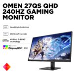 HP OMEN - 27" IPS LED QHD 240Hz FreeSync and G-SYNC Compatible Gaming Monitor with HDR (DisplayPort, HDMI, USB) - Black