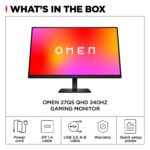 HP OMEN - 27" IPS LED QHD 240Hz FreeSync and G-SYNC Compatible Gaming Monitor with HDR (DisplayPort, HDMI, USB) - Black