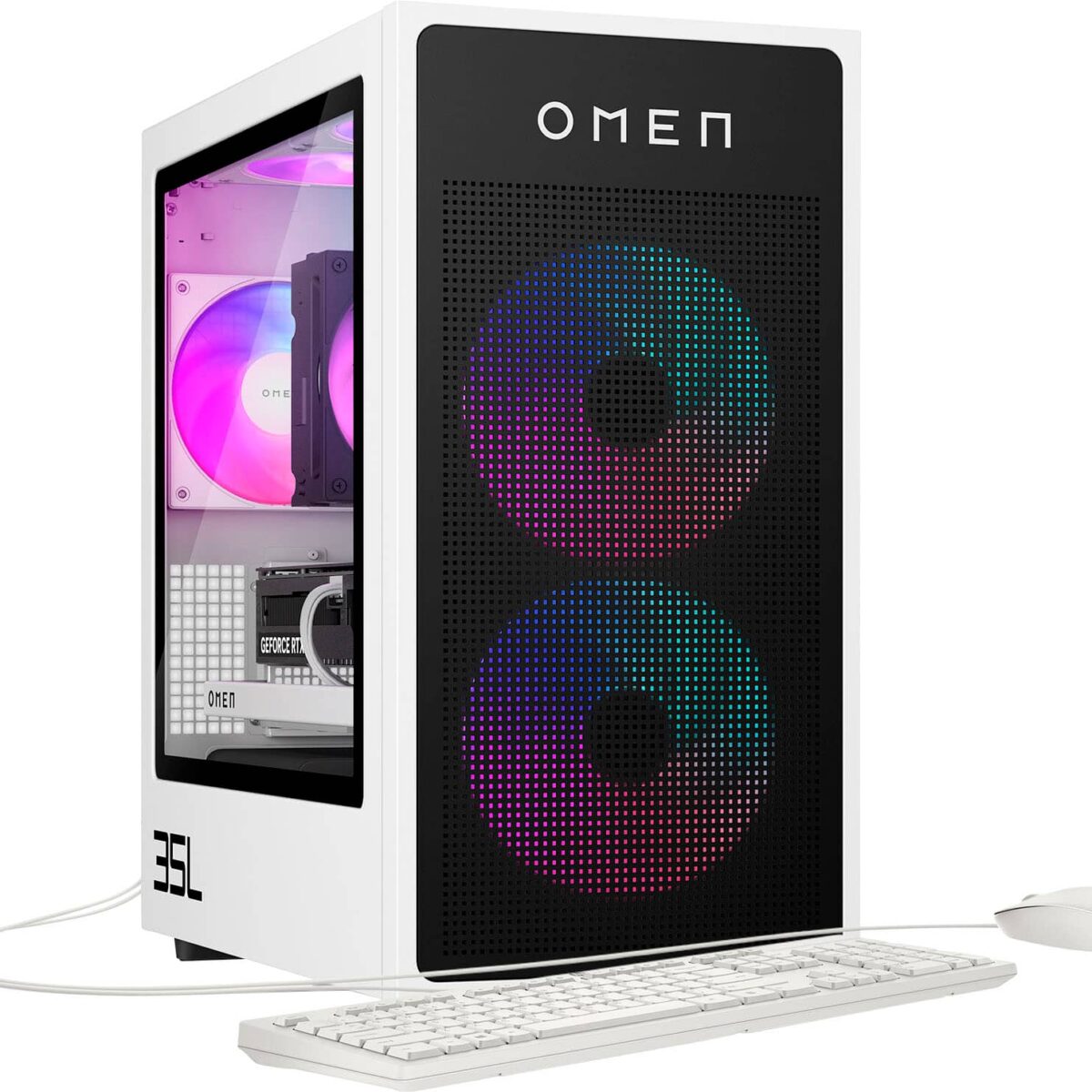 HP OMEN - 35L Gaming Desktop - AMD Ryzen 5 8500G - 16GB DDR5 Memory - NVIDIA GeForce RTX 4060 - 1TB SSD - White/Black