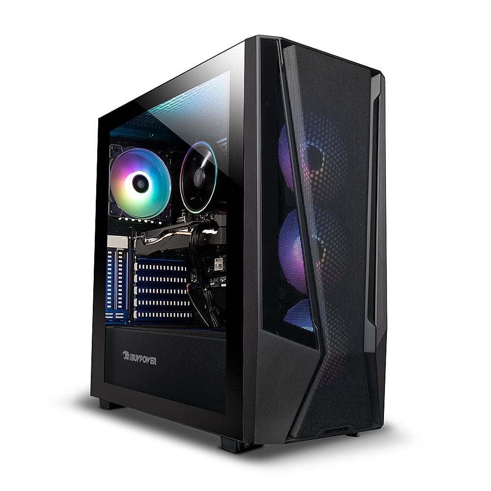 iBUYPOWER - Trace 7 Mesh Gaming Desktop - AMD Ryzen 7 5700 - 16GB DDR4 RGB Memory - GeForce RTX 4060 8GB - 1TB NVMe SSD - Black