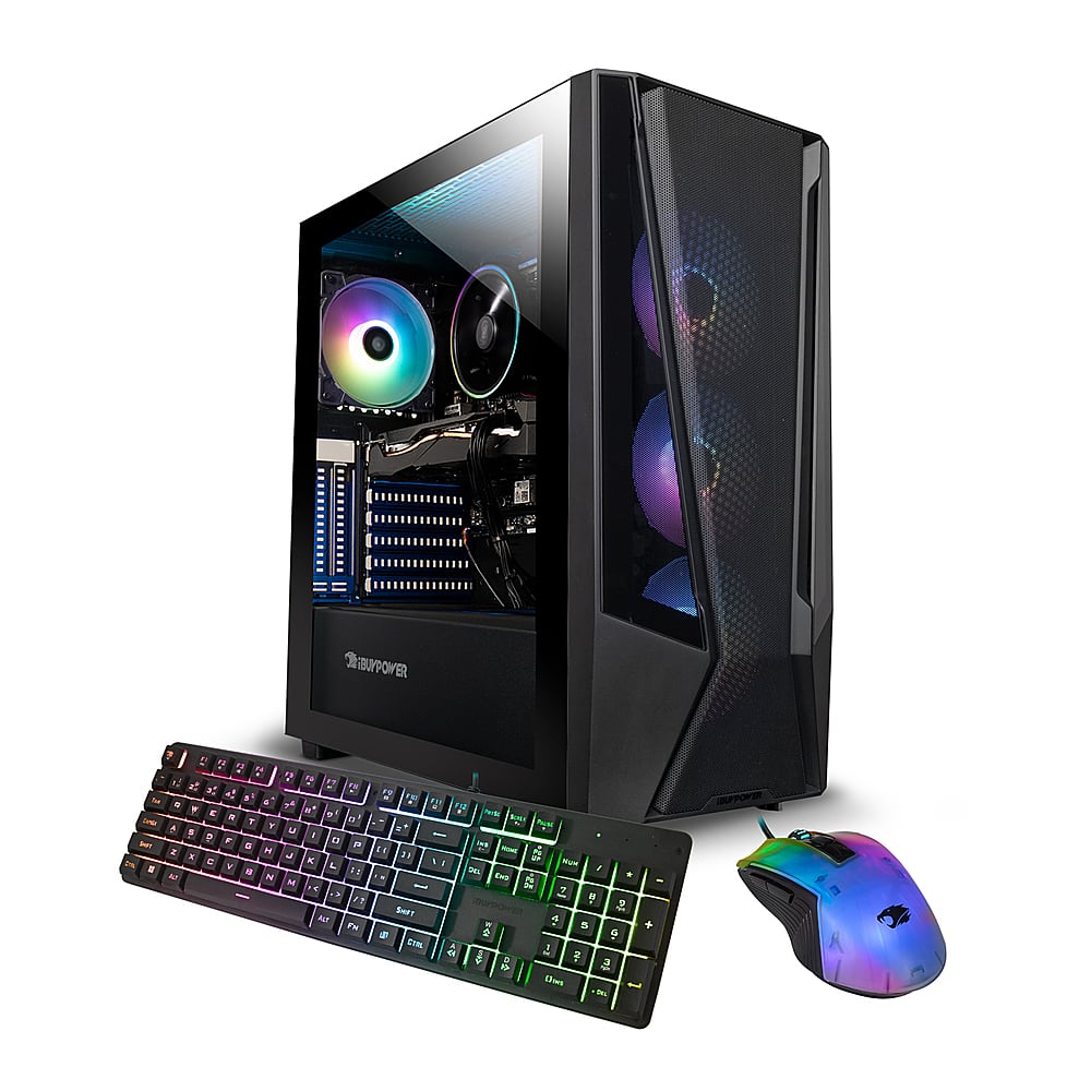 iBUYPOWER - Trace 7 Mesh Gaming Desktop - AMD Ryzen 7 5700 - 16GB DDR4 RGB Memory - GeForce RTX 4060 8GB - 1TB NVMe SSD - Black