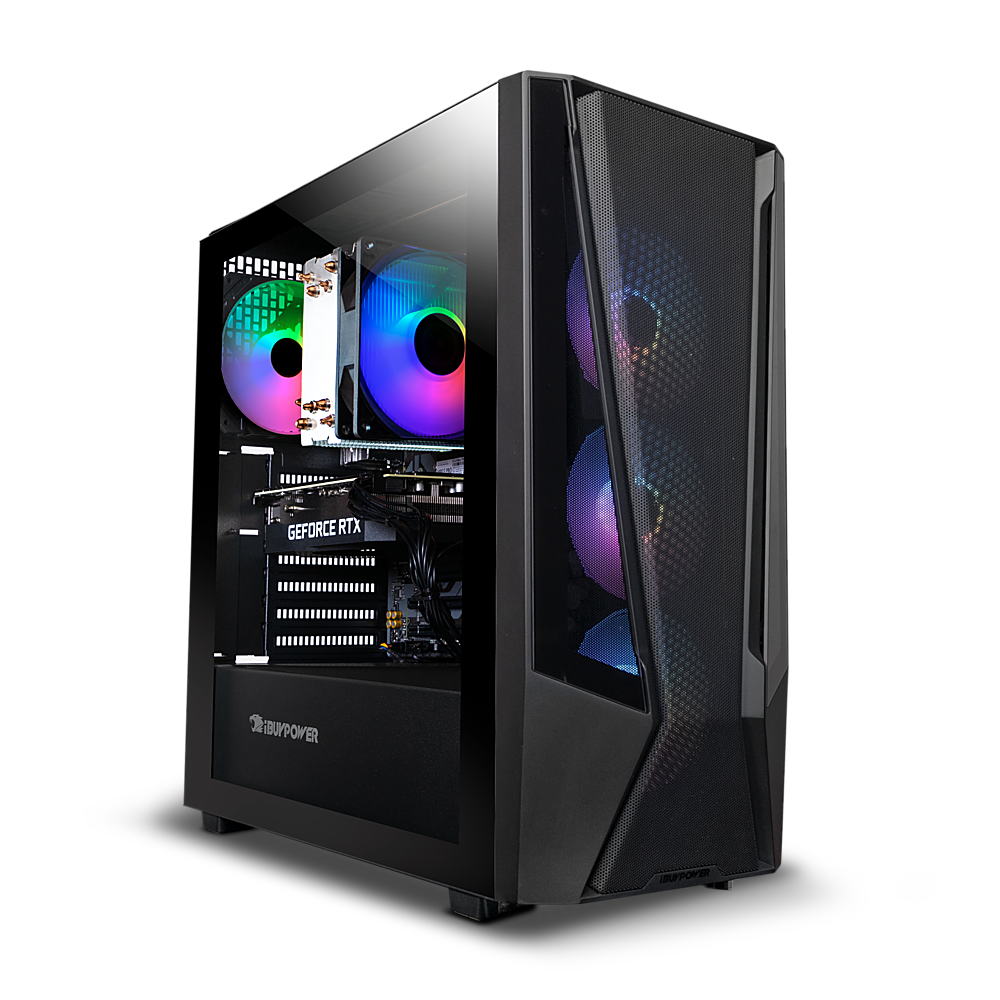 iBUYPOWER - Trace 7 Mesh Gaming Desktop - Intel Core i7 14700F -32GB DDR5 RGB Memory -GeForce RTX 4060 Ti 8GB -1TB NVMe SSD - Black