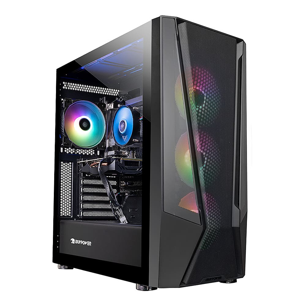 iBUYPOWER - TraceMesh Gaming Desktop - AMD Ryzen 7 7700 - 32GB DDR5 RAM - AMD Radeon RX 7800XT 16GB - 2TB NVMe SSD - Black