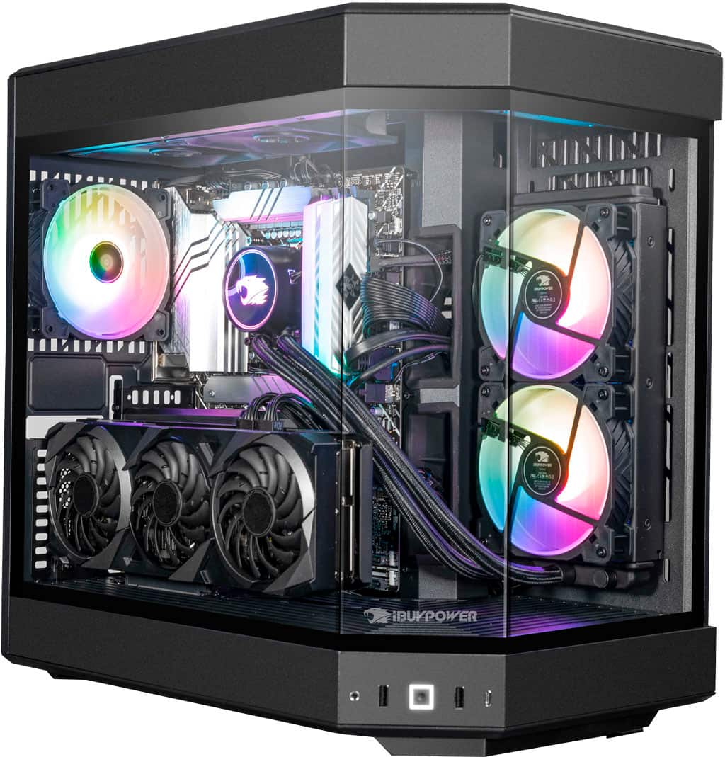 iBUYPOWER - Y60 Gaming Desktop - AMD Ryzen 7 7700X - 32GB DDR5 RAM - NVIDIA GeForce RTX 4060Ti 8GB - 2TB NVMe SSD - Black