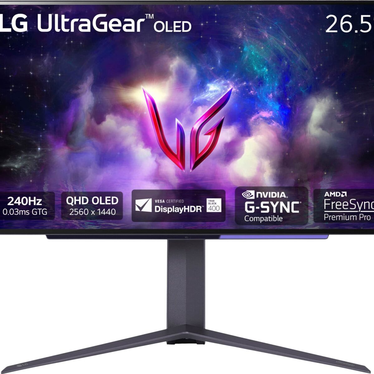 LG - UltraGear 27" OLED QHD 240Hz 0.03ms FreeSync and NVIDIA G-SYNC Compatible Gaming Monitor with HDR400 - Black