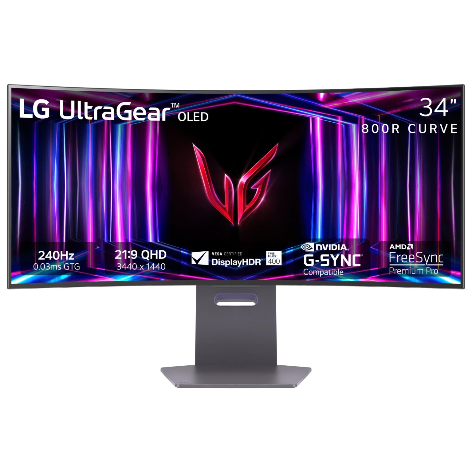 LG - UltraGear 34" OLED Curved WQHD 240Hz 0.03ms FreeSync and NVIDIA G-SYNC Compatible Gaming Monitor with HDR400 - Black