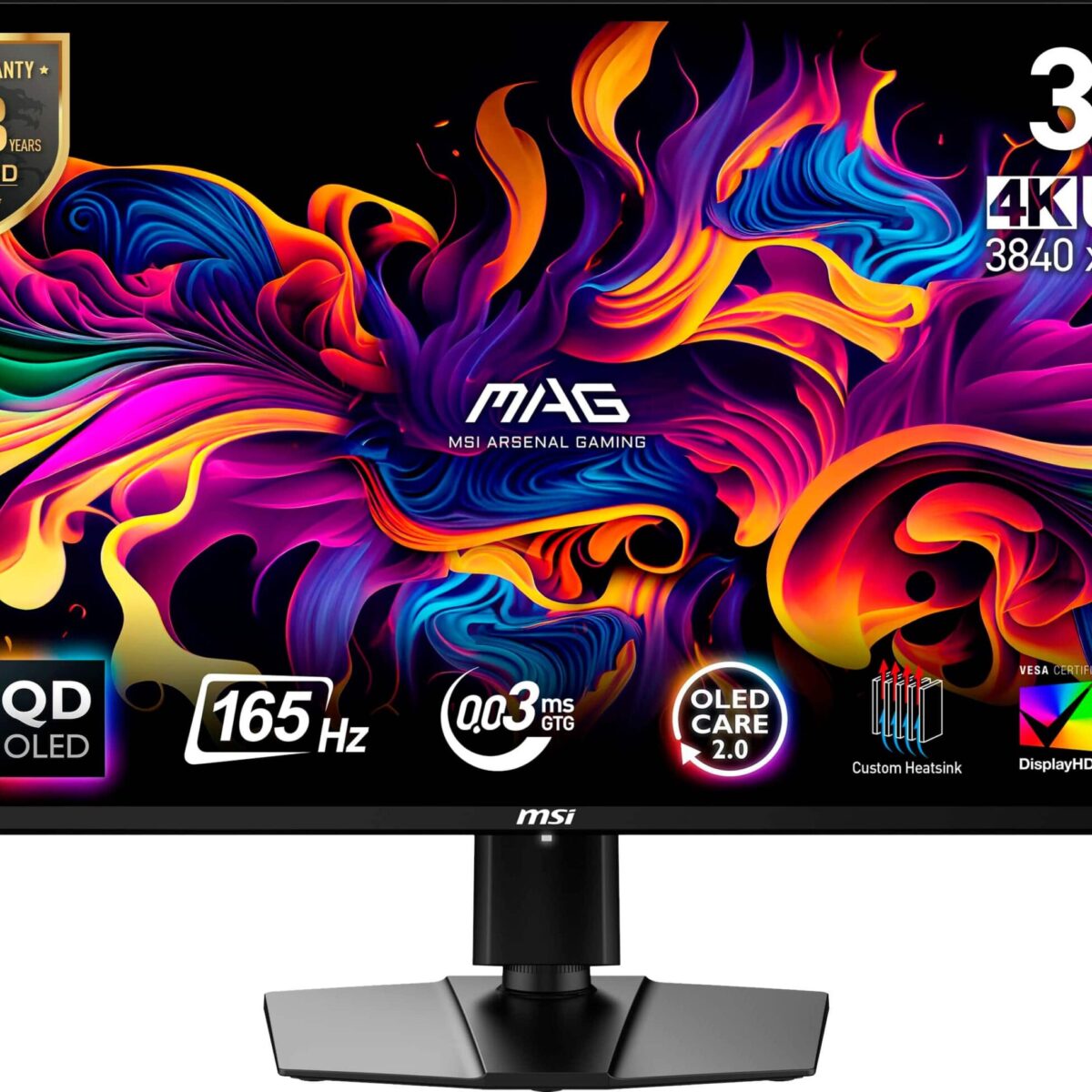 MSI - MAG321UPQDOLED 32" OLED UHD 165Hz 0.03ms Adaptive Sync Gaming Monitor with HDR400 (DisplayPort, HDMI, USB-C) - Black