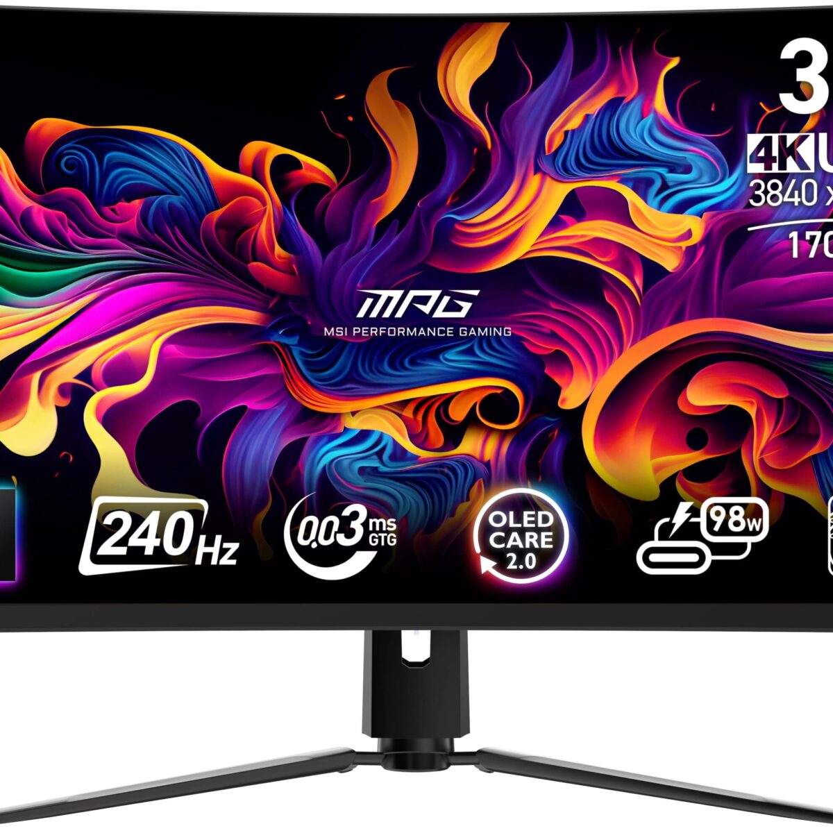 MSI - MPG 321CURX QD-OLED 32" 3840x2160 (UHD) Curved OLED Quantum Dot Monitor 240Hz 0.03ms(GTG) HDR400 Type-C DisplayPort HDMI - Black