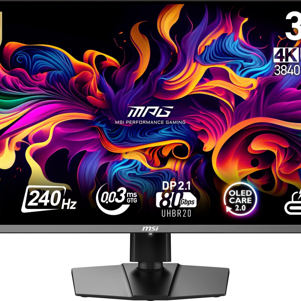 MSI - MPG 322URX QD-OLED 32" Quantum Dot OLED UHD 240Hz 0.03ms Gaming Monitor with HDR400 (DisplayPort 2.1a, HDMI, USB) - Black