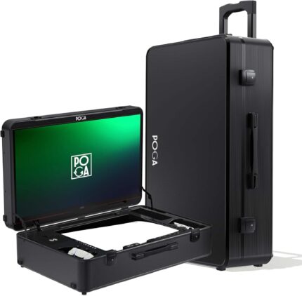 POGA - YEZ Playstation 5 Premium Portable Console Travel Case w/ Trolley and 27" AOC 4K Gaming Monitor - Black