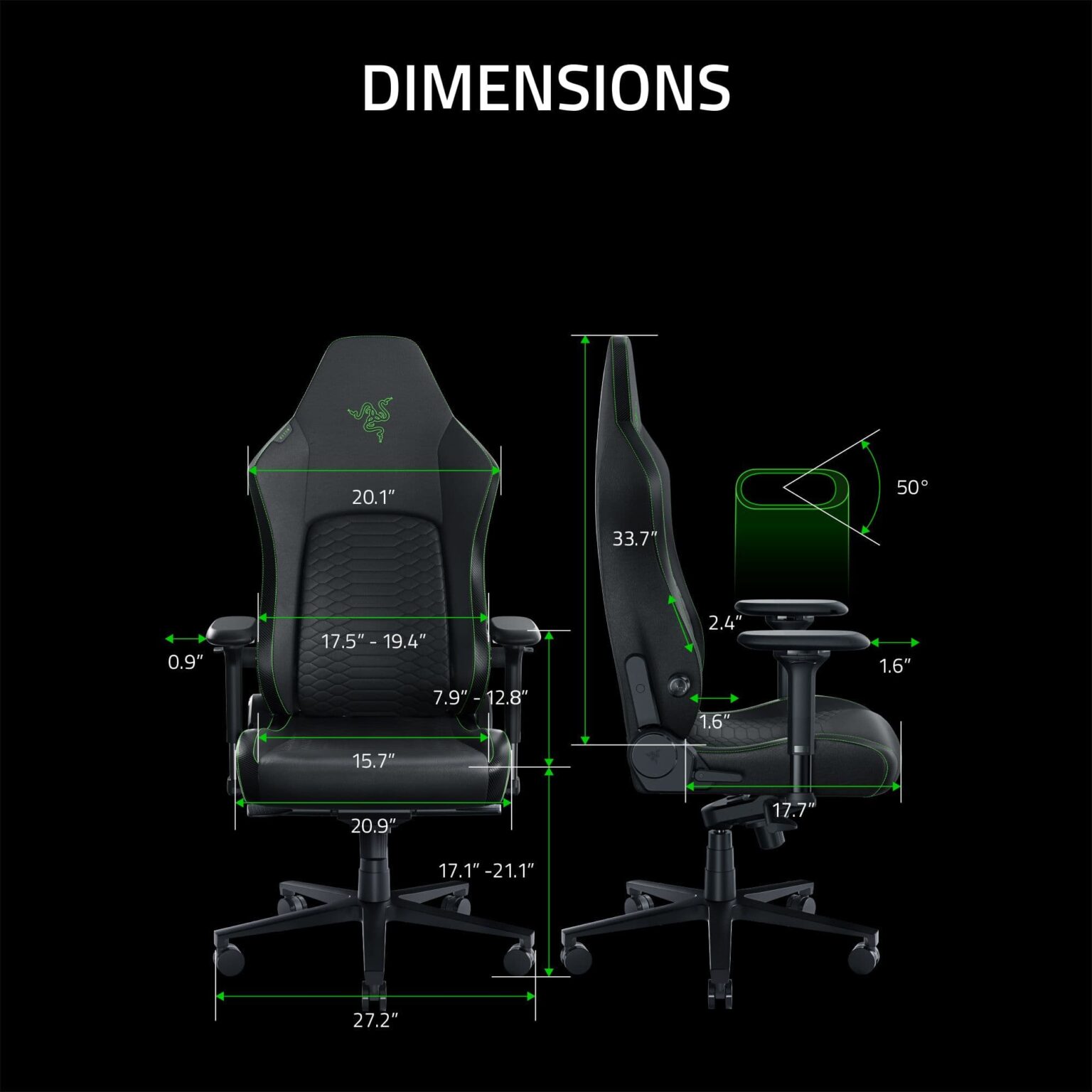 Razer - Iskur V2 Gaming Chair - Black