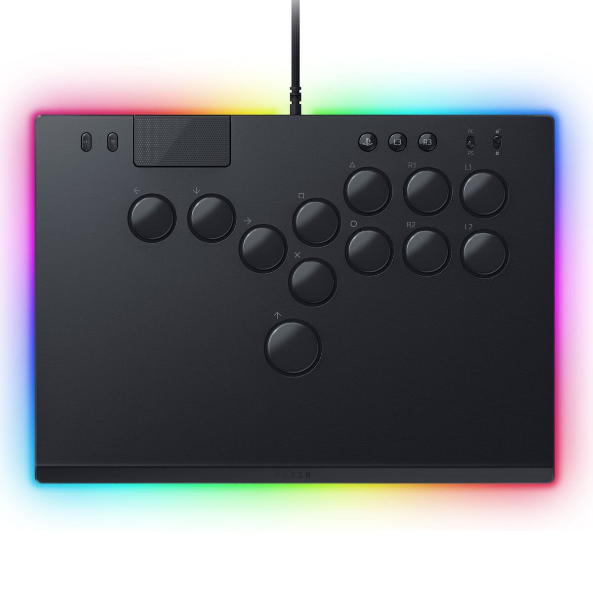 Razer - Kitsune All-Button Optical Arcade Controller for PS5 and PC - Black