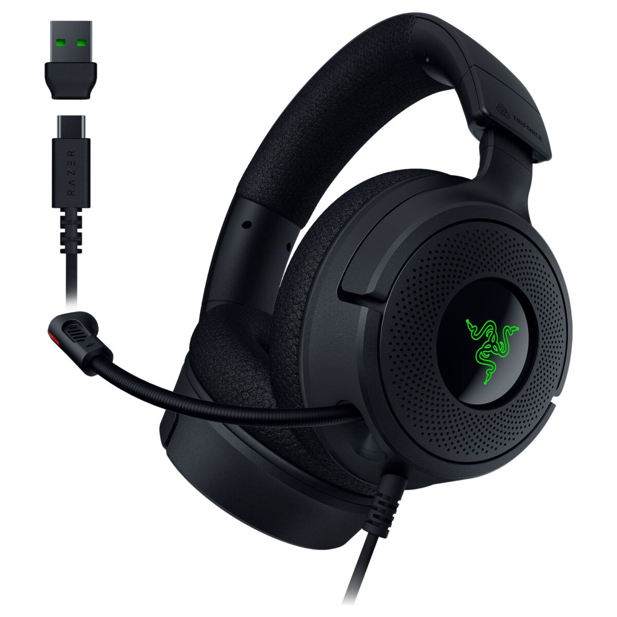 Razer - Kraken V4 X Wired Gaming Headset with Chroma RGB – For PC, Mac, PS5, Nintendo Switch, Steam Deck, Smartphone - Black