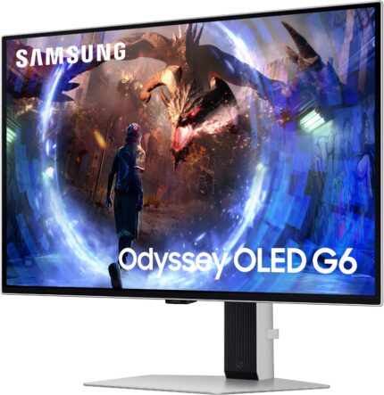 Samsung - 27" Odyssey QD-OLED G6 (G60SD) QHD 360Hz 0.03ms FreeSync Premium Pro Gaming Monitor with HDR - Silver