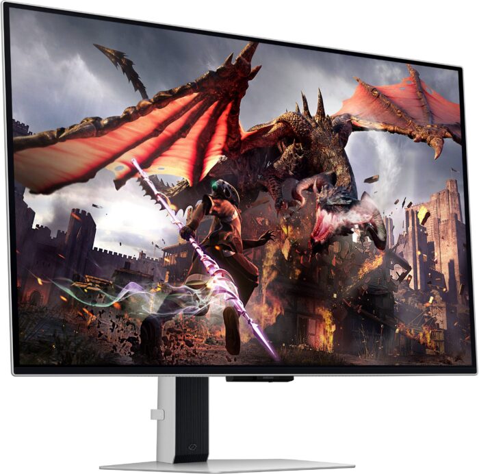 Samsung - 32" Odyssey QD-OLED G8 (G80SD) 4K UHD 240Hz 0.03ms Smart Gaming Monitor with HDR - Silver