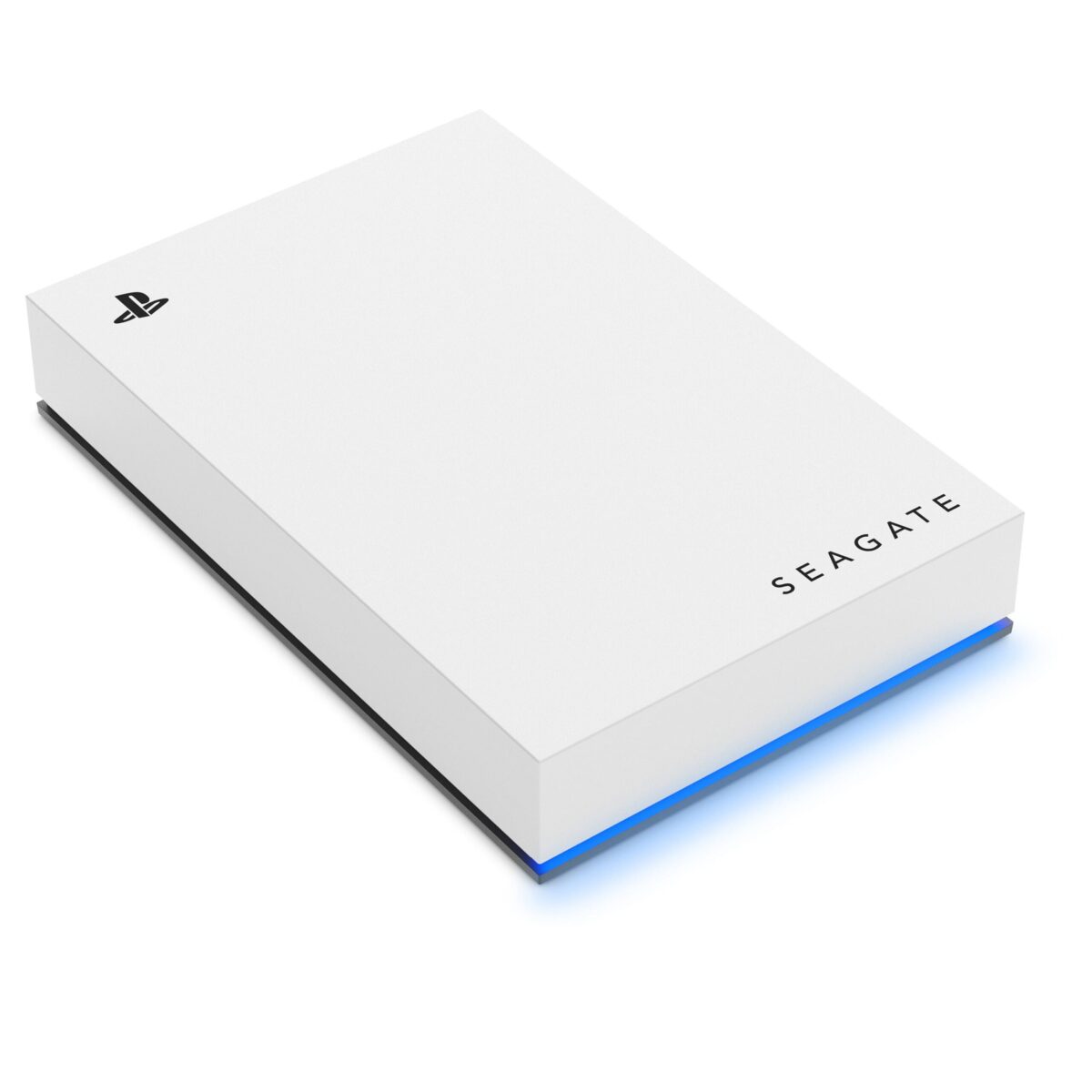 Seagate - Game Drive for PlayStation Consoles 5TB External USB 3.2 Gen 1 Portable Hard Drive with Blue LED Lighting - White