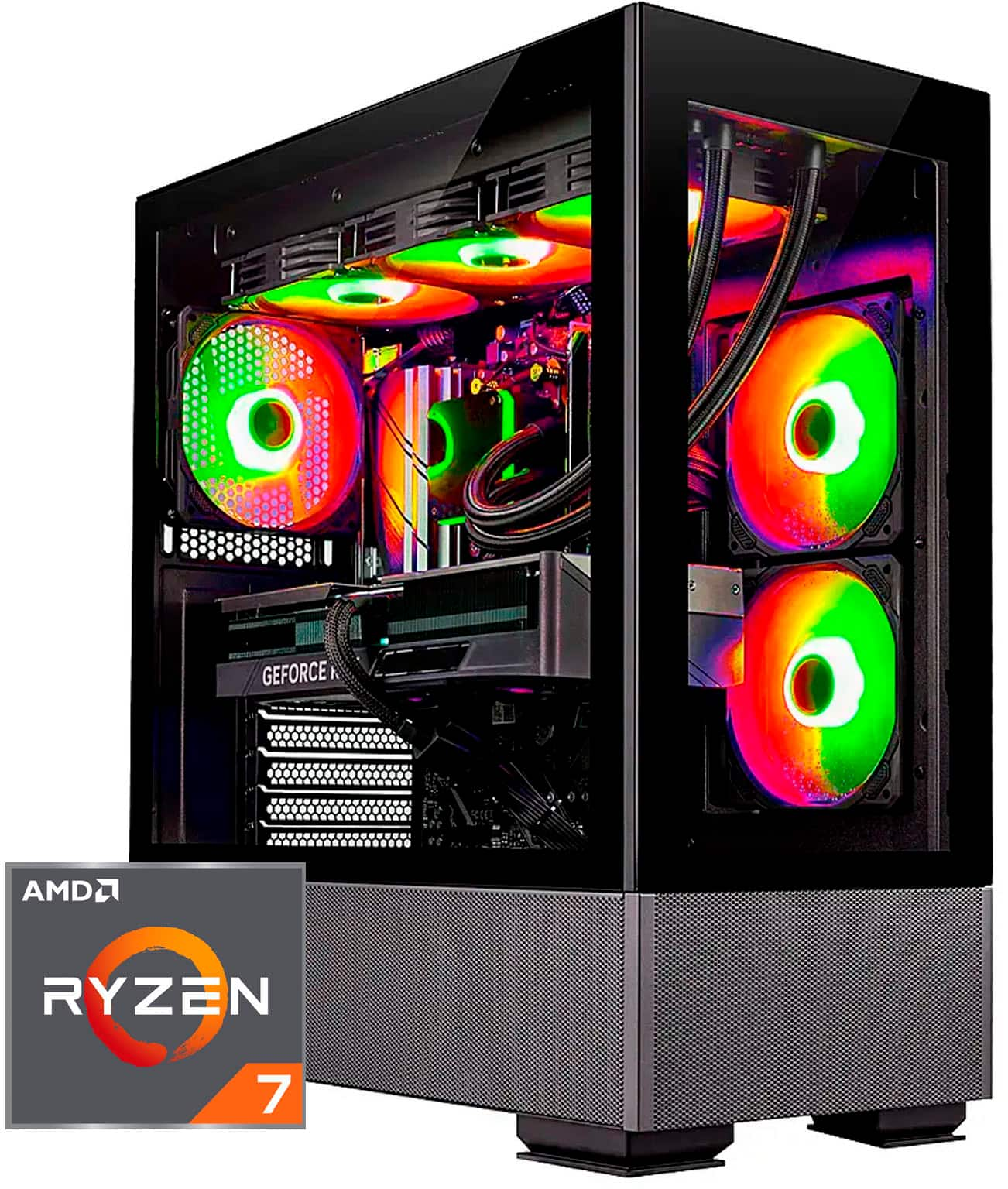 Skytech Gaming - AZURE 2 Gaming Desktop PC – AMD Ryzen 7 7800X3D – 32GB Memory – NVIDIA RTX 4070 Ti Super – 1TB NVMe SSD - Black