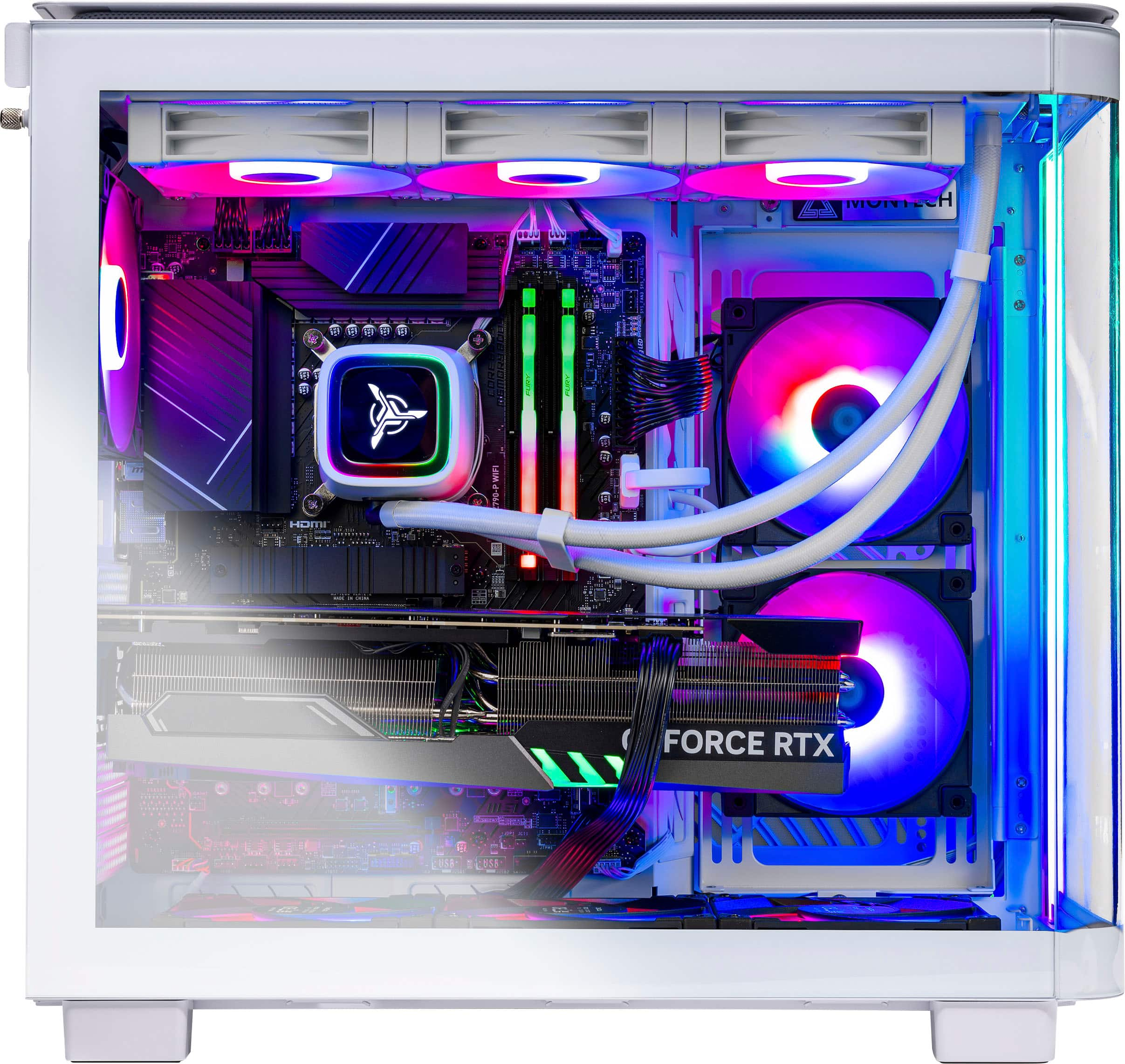 Skytech Gaming - KING95 Gaming PC - AMD Ryzen 7 9700X - 32GB Memory - NVIDIA RTX Geforce 5070 - 2TB NVMe SSD - White