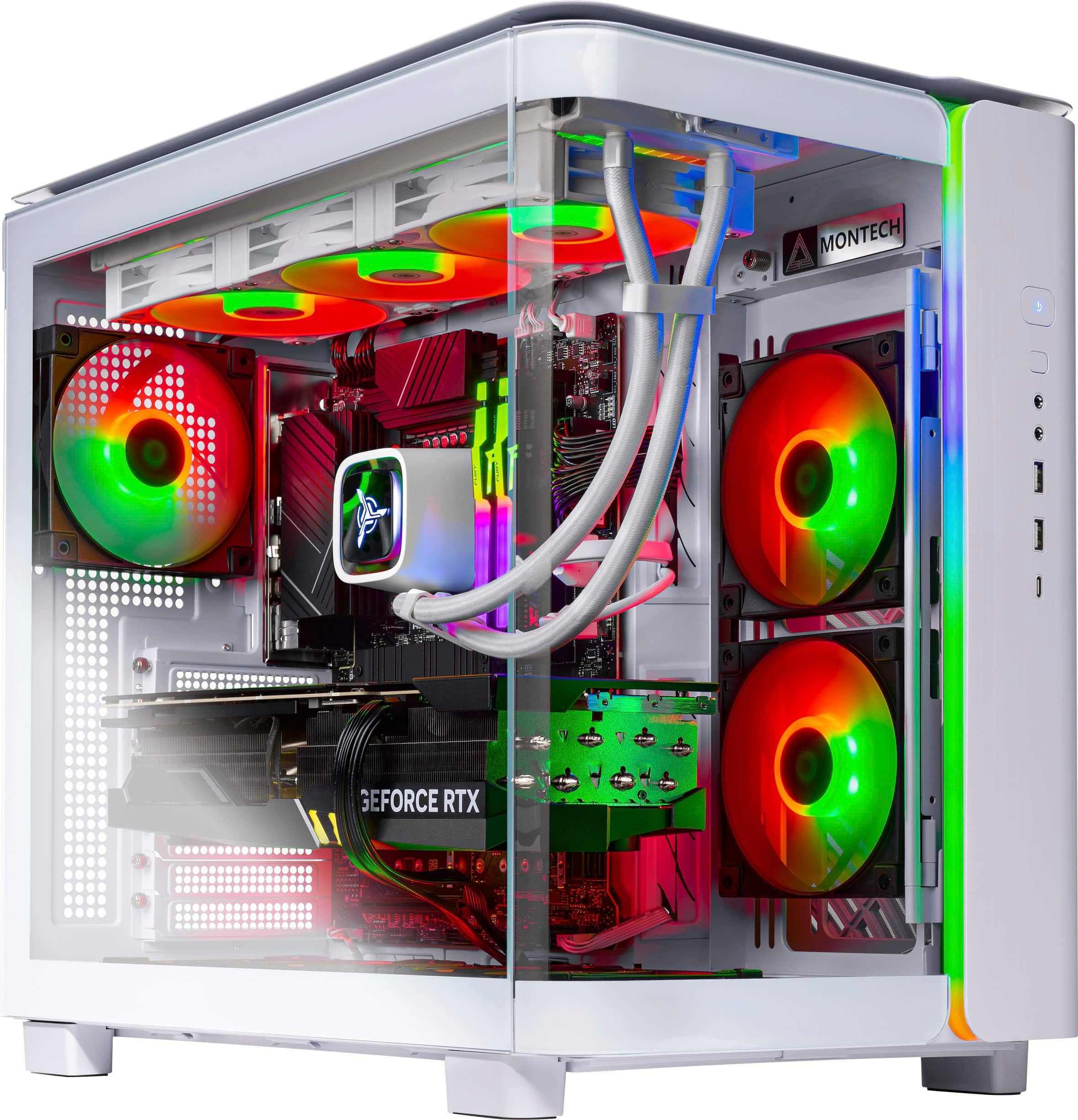 Skytech Gaming - KING95 Gaming PC - AMD Ryzen 7 9700X - 32GB Memory - NVIDIA RTX Geforce 5070 - 2TB NVMe SSD - White