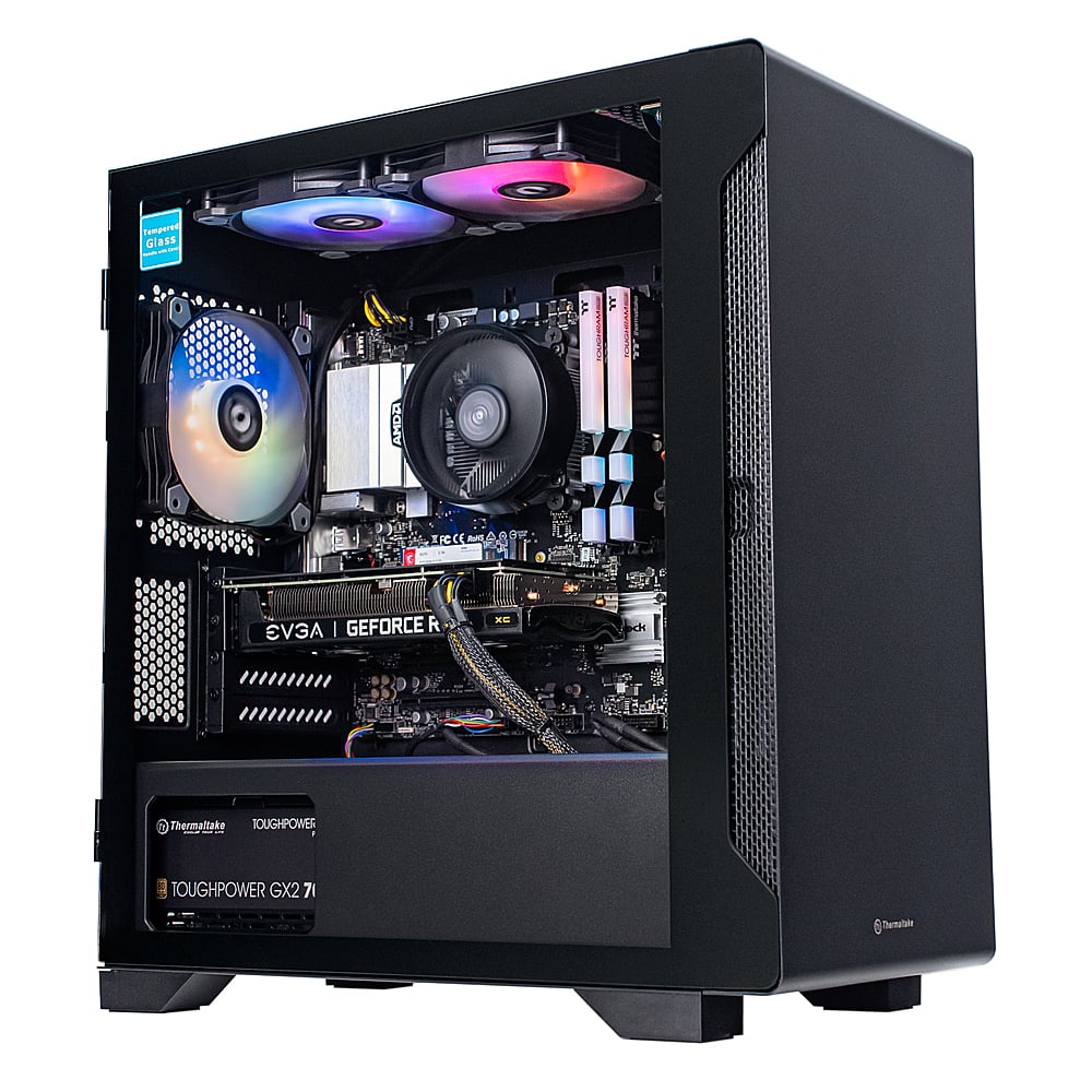 Thermaltake - Graphite 360 Gaming Desktop - AMD Ryzen 5 5600X - 16GB Memory - NVIDIA GeForce RTX 3060 - 1TB NVMe M.2 - Black