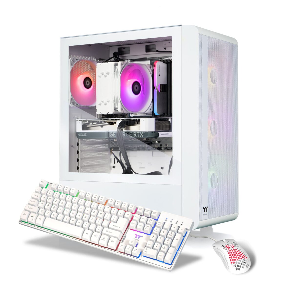 Thermaltake - LCGS Quartz i460 Gaming Desktop Intel Core i5-14400F-16GB DDR5 RAM, NVIDIA GeForce RTX 4060-1TB NVMe M.2 - White