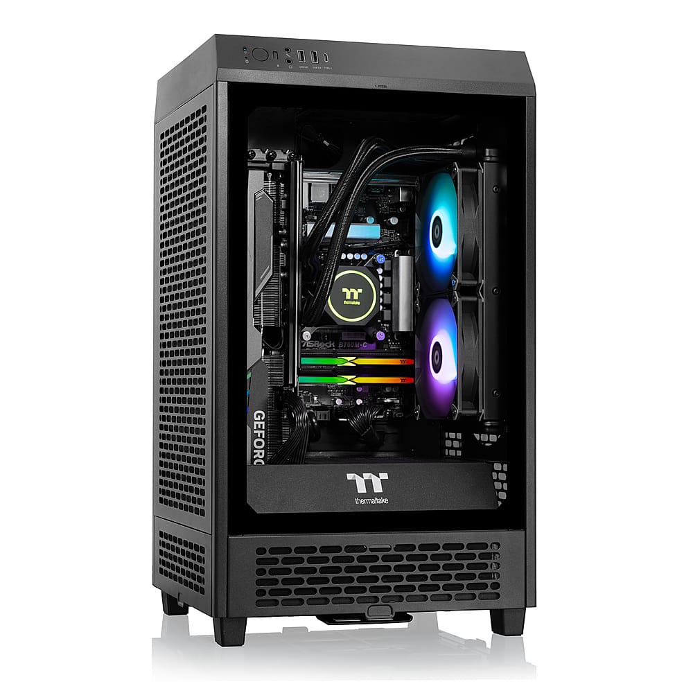 Thermaltake - LCGS Reactor i470T Gaming Desktop-Intel Core i9-13900K-32GB RGB Mem-NVIDIA GeForce RTX 4070 Ti Super 2TB NVMe M.2 - Black