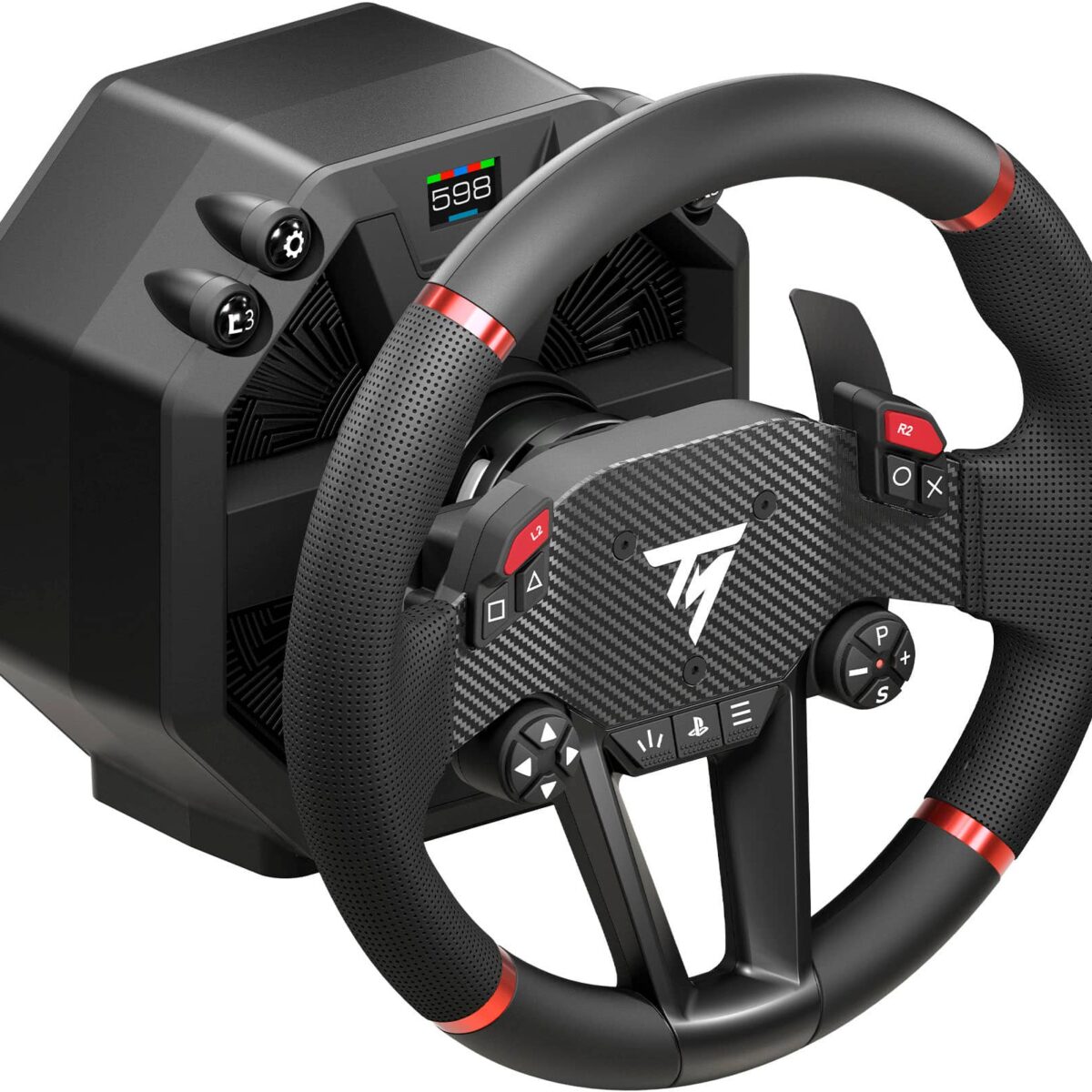 Thrustmaster - T598, Direct Axial Drive Force Feedback Racing Wheel and Pedal Set (PS5, PS4, PC) - Black