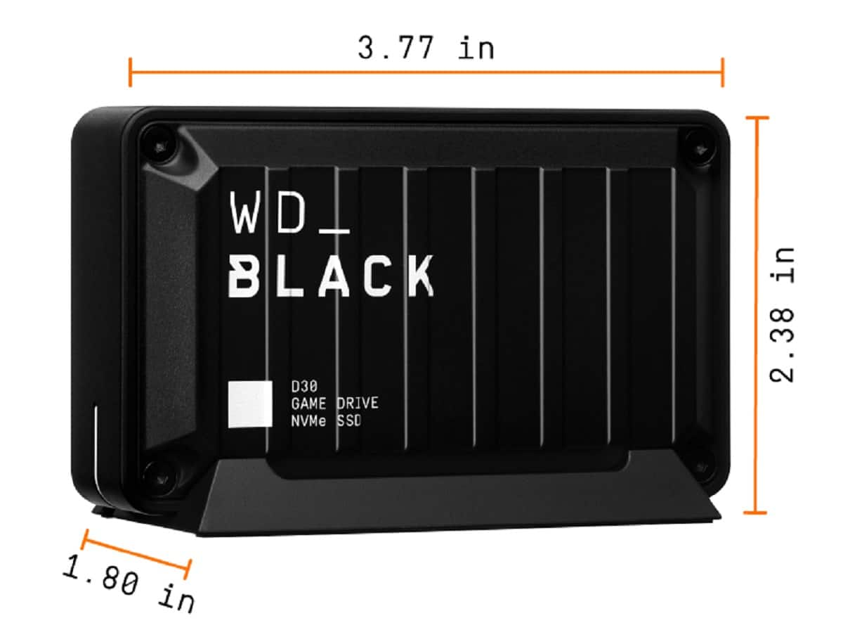 WD - D30 2TB Game Drive for PlayStation and Xbox External USB Type-C Portable SSD - Black